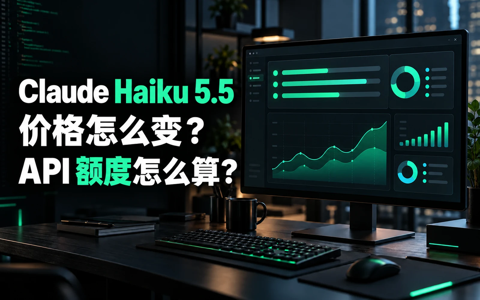 Claude Haiku 5.5 价格与 API 额度工作台，展示模型费用和用量趋势